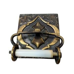 Vintage Amerock Brass Toilet Paper Holder With Ornate Design